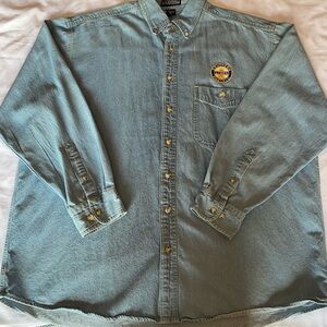 LA Loving Vintage Denim Button-Up Shirt size 2Xl